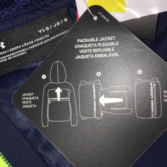 BRAND NEW youth boy under armour packable 1/2 zip jacket size L - Picture 5 of 5